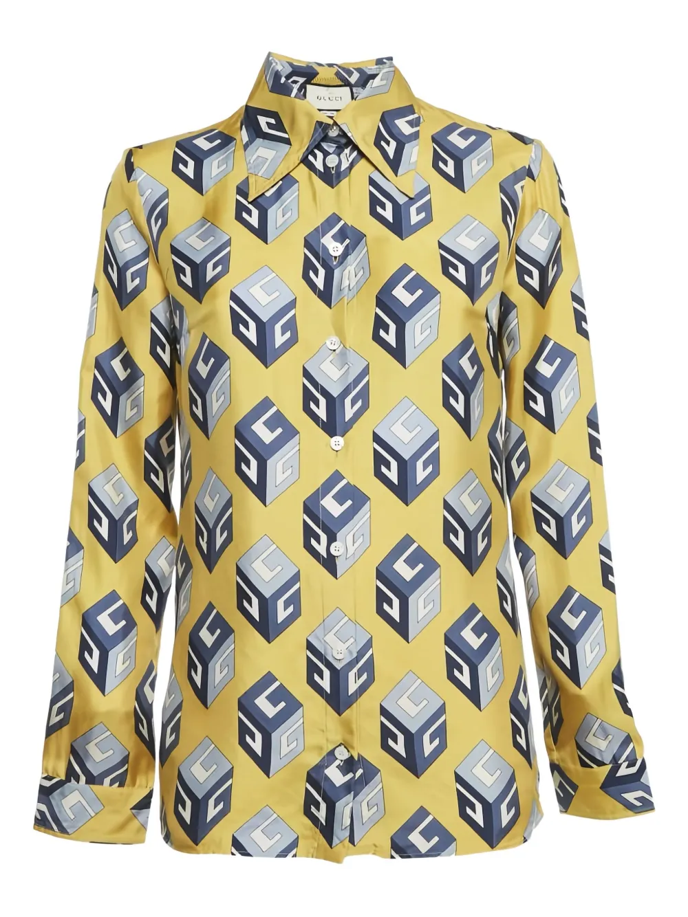 Gucci Pre-Owned camisa con cubo estampado | amarillo | Image 1