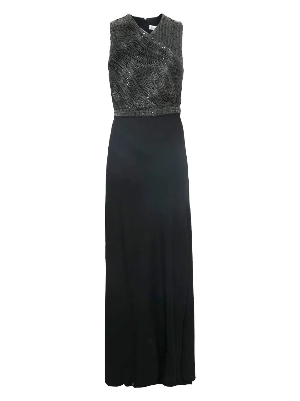 Carven Vintage スパンコールトリム マキシドレス - ブラック Carven Vintage スパンコールトリム マキシドレス - ブラック