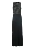 Carven Vintage sequin-embellished pleated maxi dress - Black