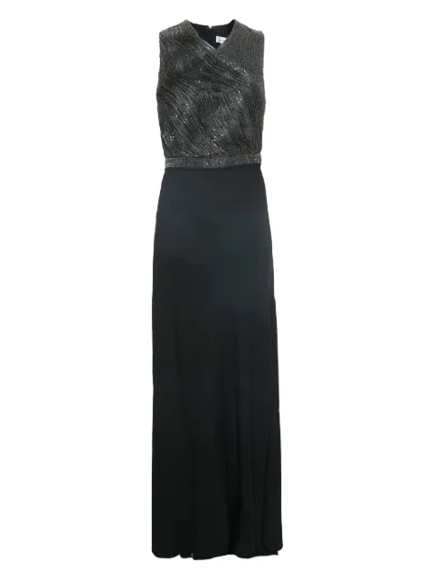 Carven Vintage sequin-embellished pleated maxi dress