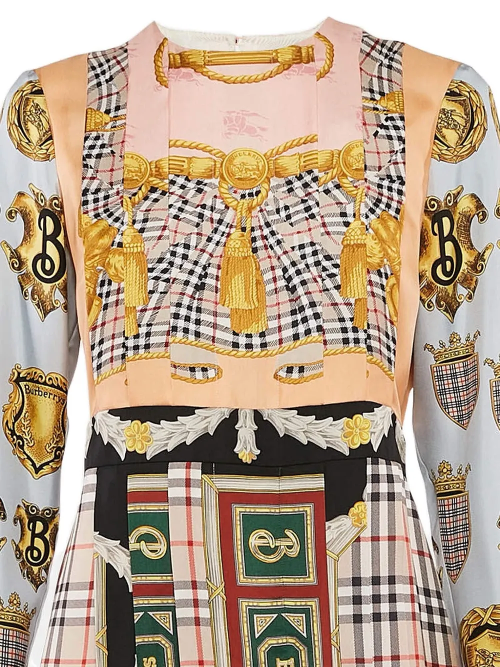 Burberry Pre-Owned Geplooide jurk met sjaalprint - Beige