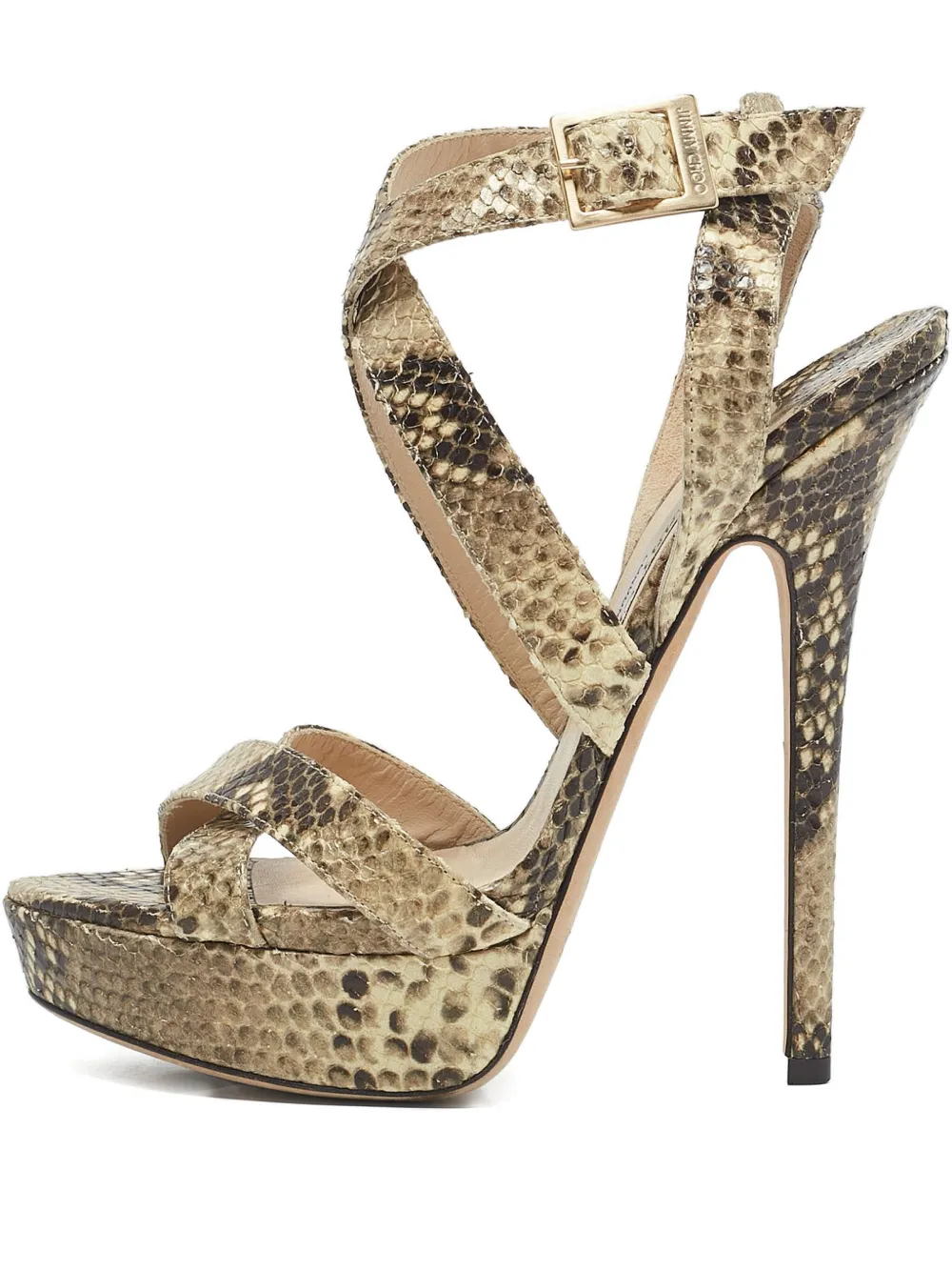 Jimmy Choo Pre-Owned Sandalen mit Python-Prägung 155mm - Nude