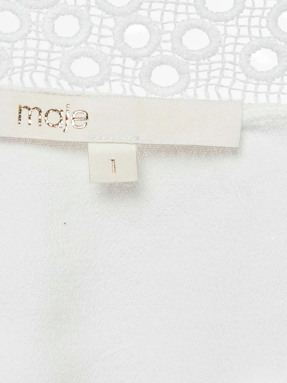 Pre-owned Maje  Lace Ruffles Blouse In White