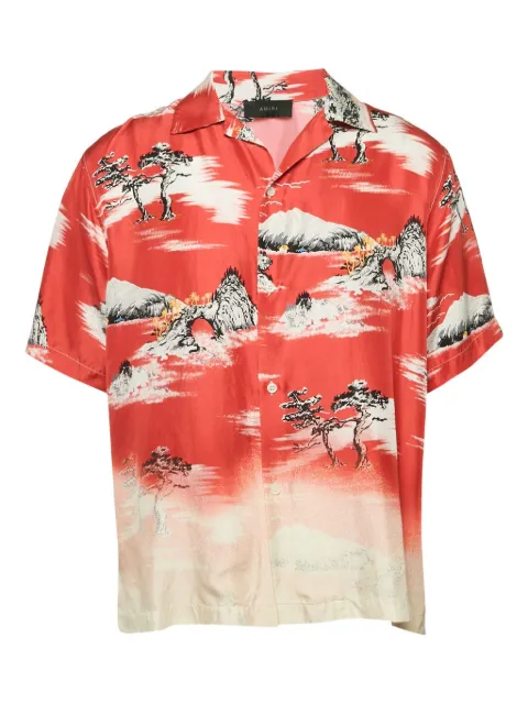 AMIRI silk landscape print shirt