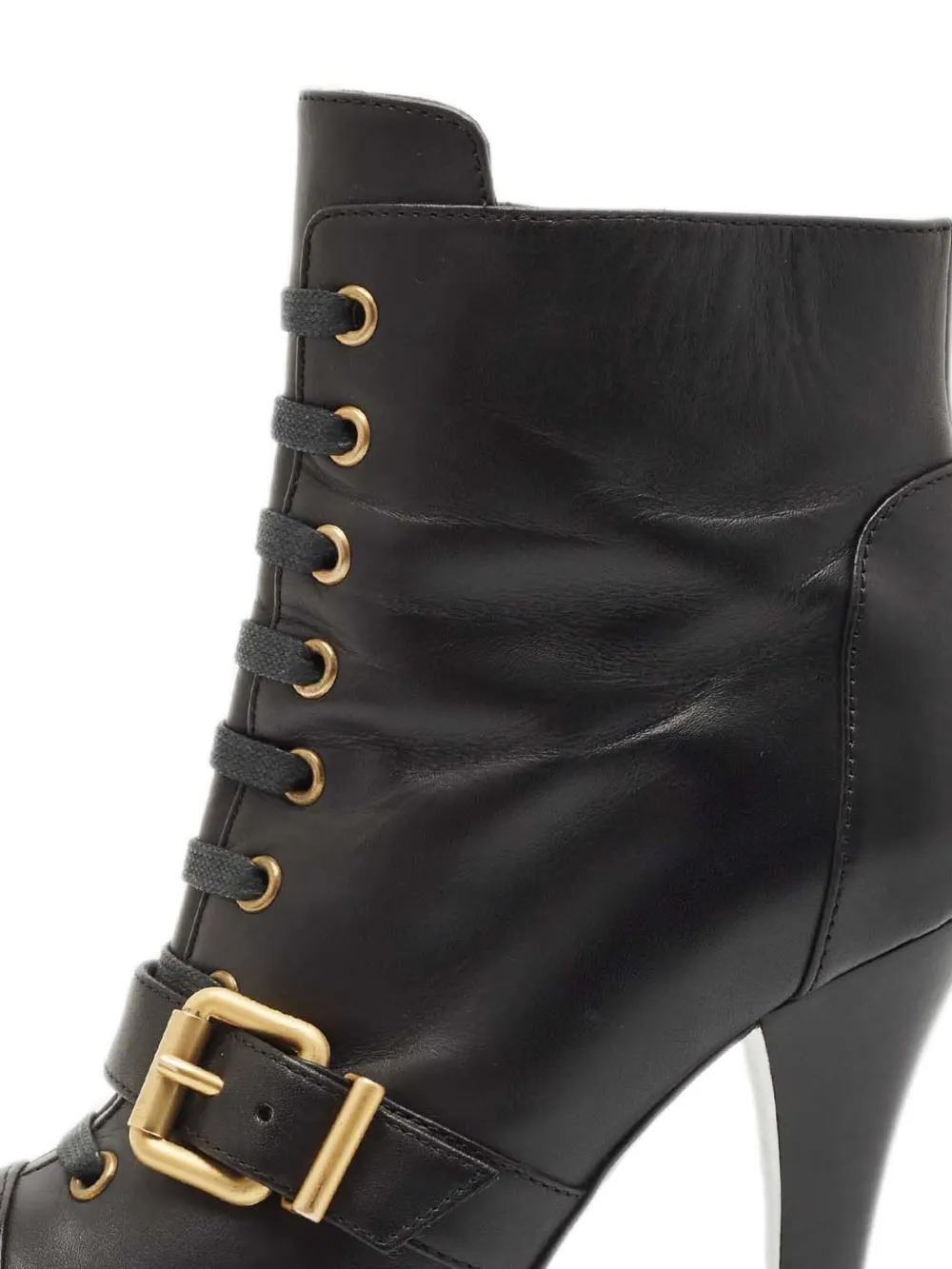 Fendi Pre-Owned 125 mm veterlaarzen met gespdetail - Zwart