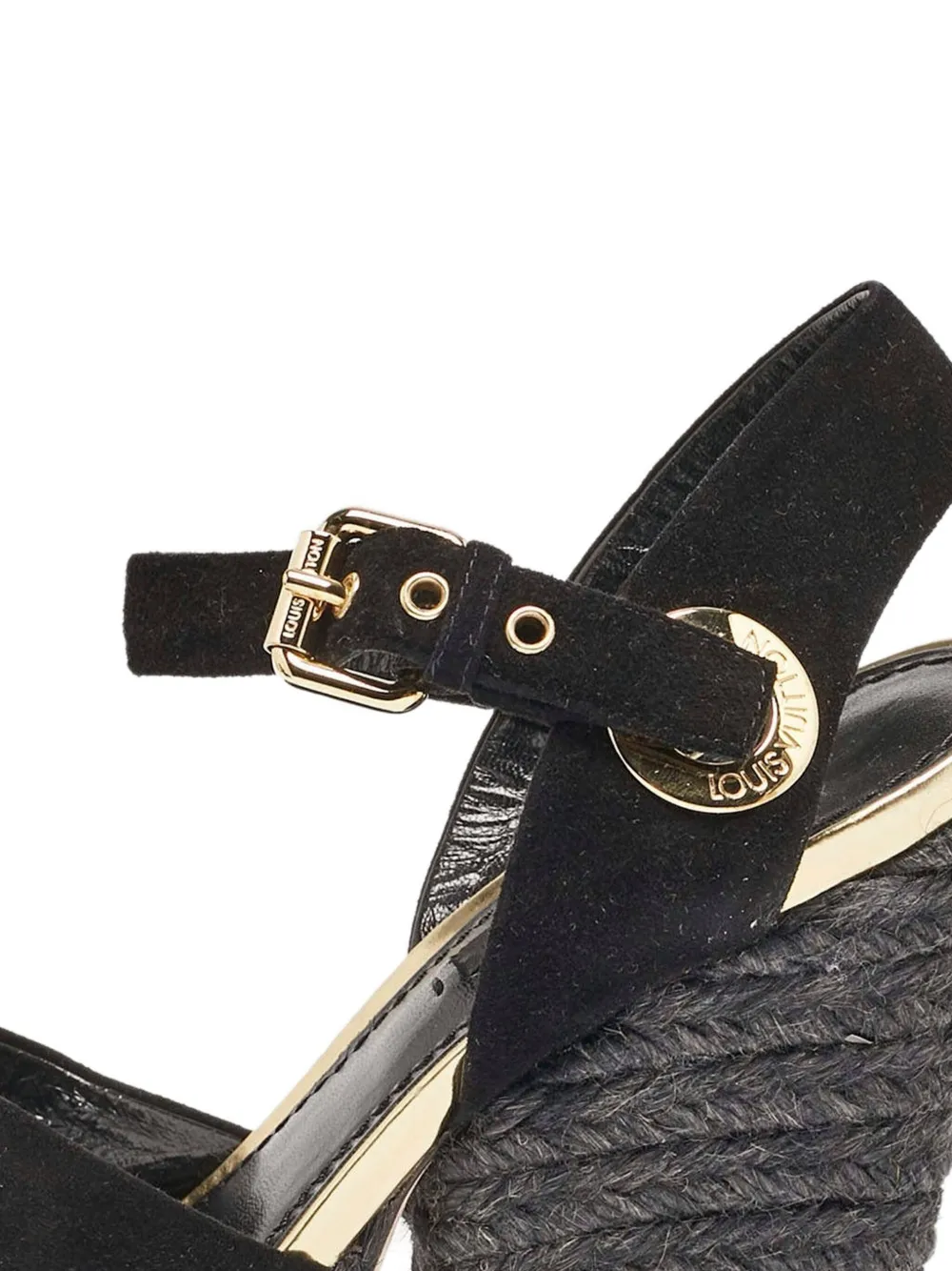 Louis Vuitton Pre-Owned 2024 suède sandalen met touw - Zwart