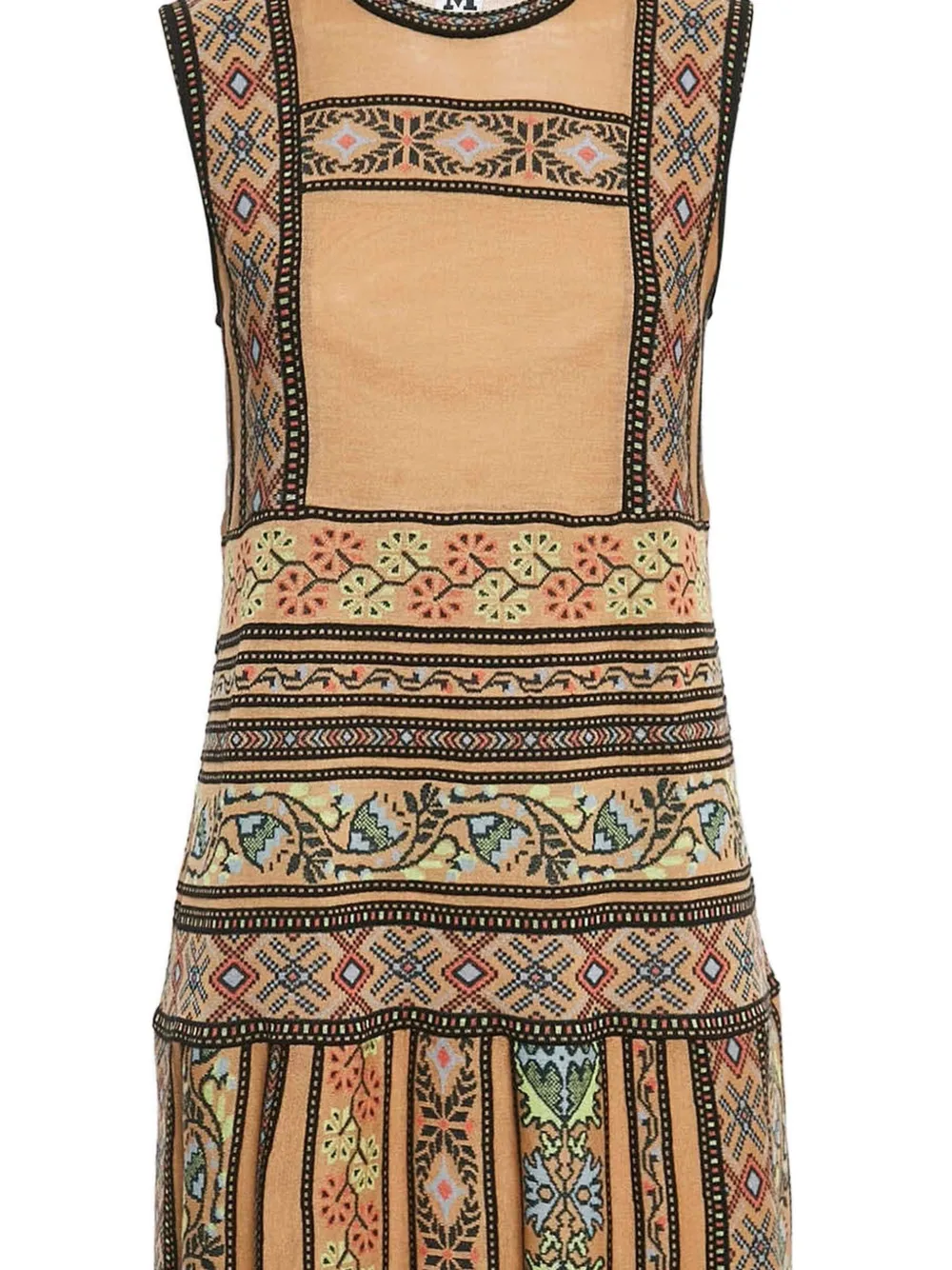 Missoni Pre-Owned Midi-jurk met patroon en ronde hals - Bruin