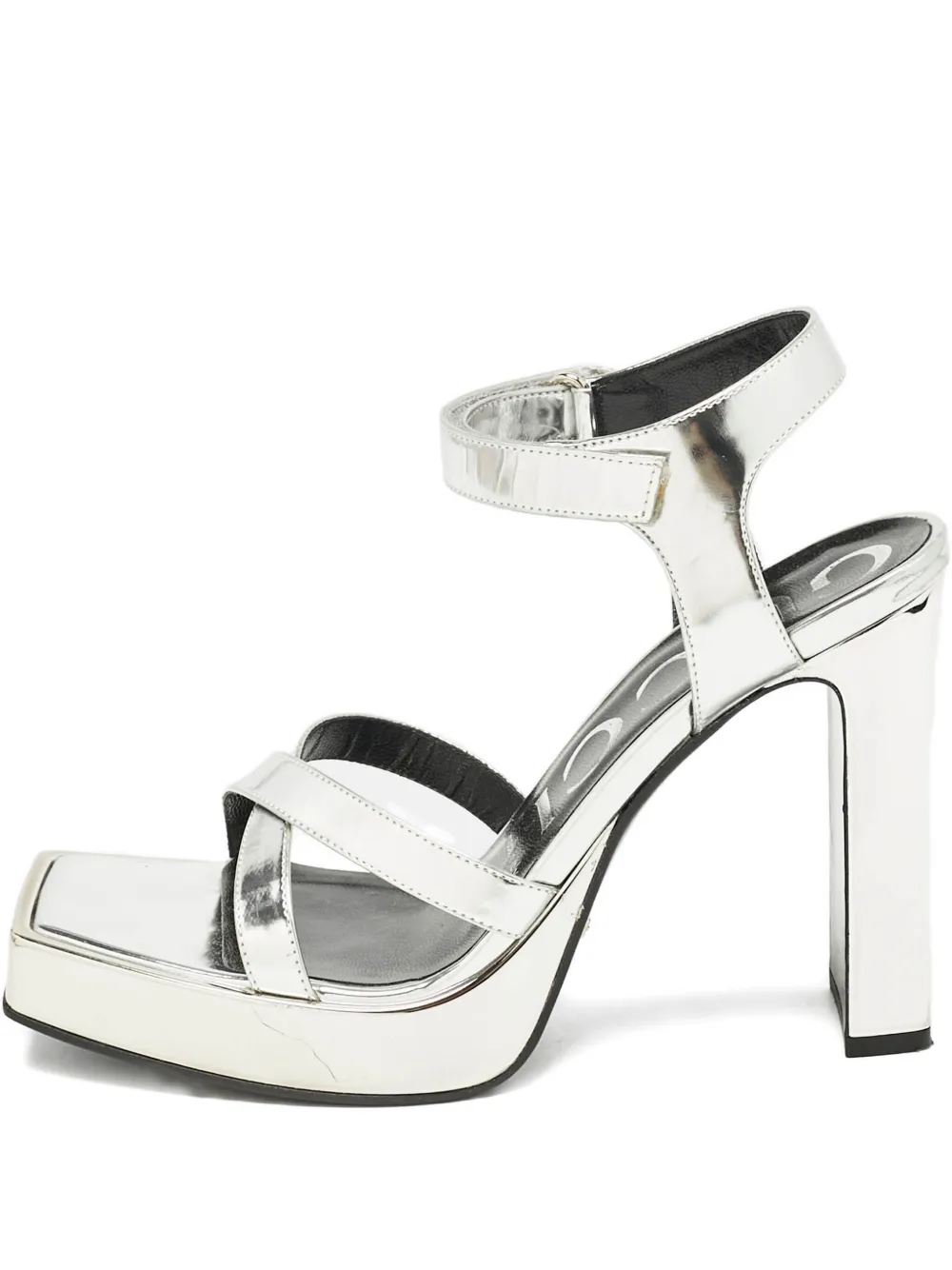 Gucci Pre-Owned Sandalen mit Plateau 110mm - Silber