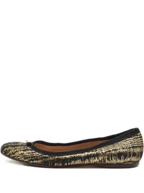 Fendi Pre-Owned metallic suede ballet flats