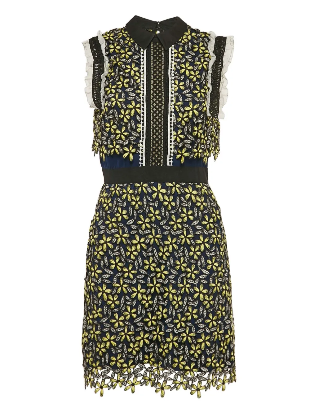 Self-Portrait Abito in pizzo floreale - Blu