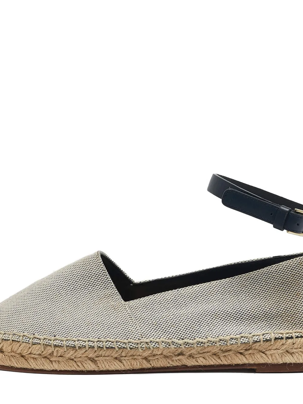 Pre-owned Celine Canvas Ankle-strap Espadrilles In White