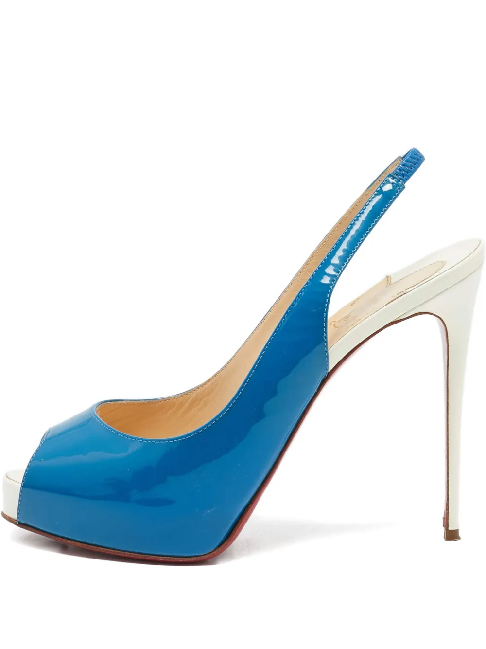 Christian Louboutin Pre-Owned Slingback-Sandalen aus Lackleder 125mm - Blau