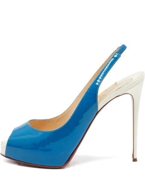 Christian Louboutin Pre-Owned 125mm patent leather slingback heeled sandals