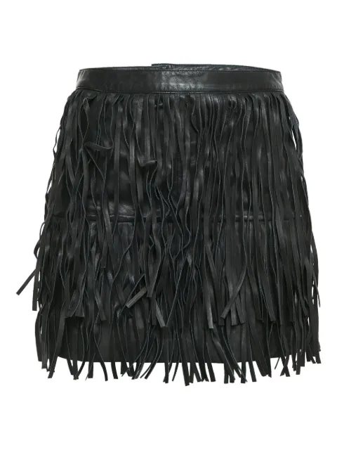 Zadig&Voltaire leather fringe skirt