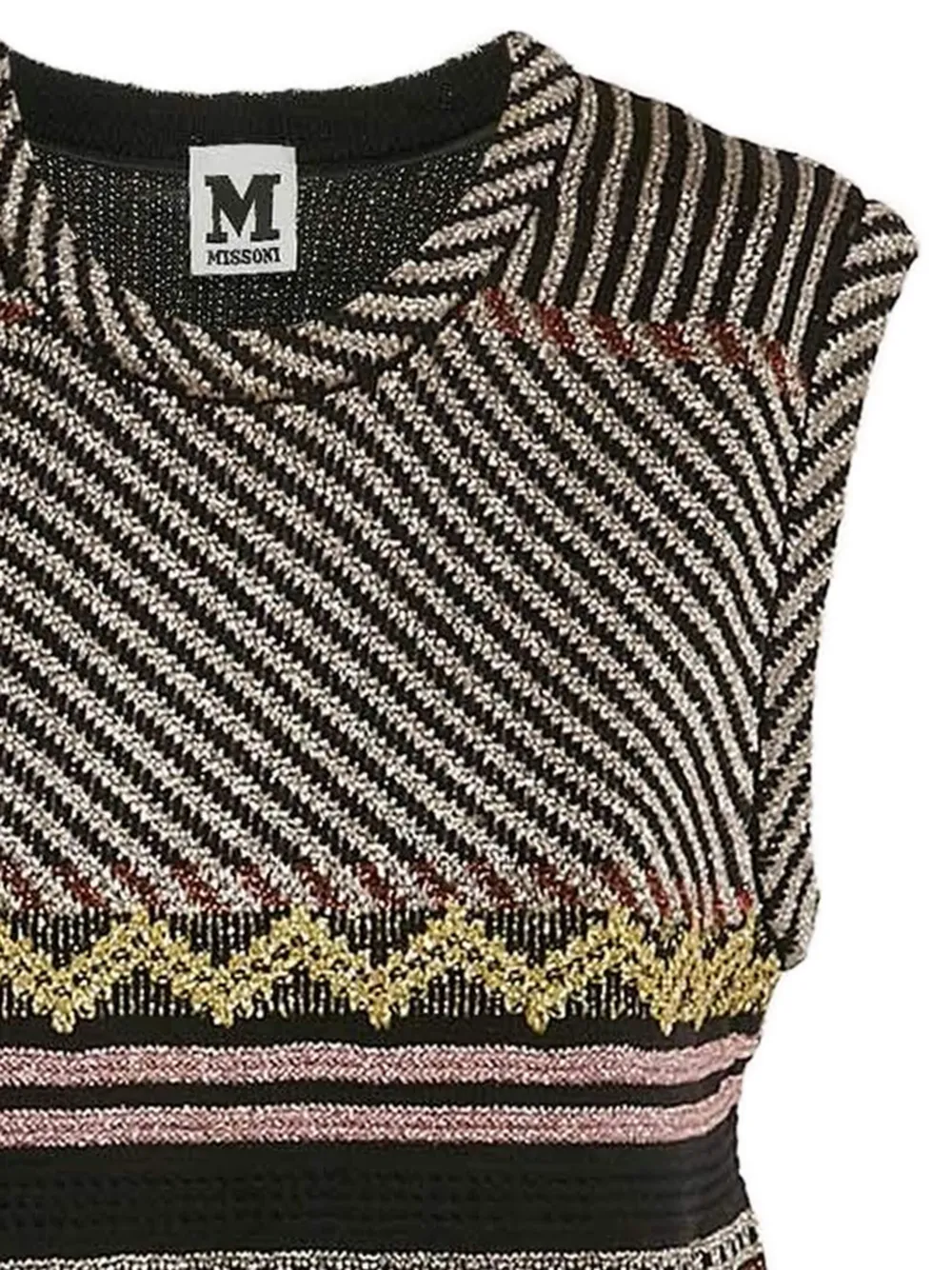 Missoni Pre-Owned Gebreide mini-jurk met geometrisch patroon - Zwart