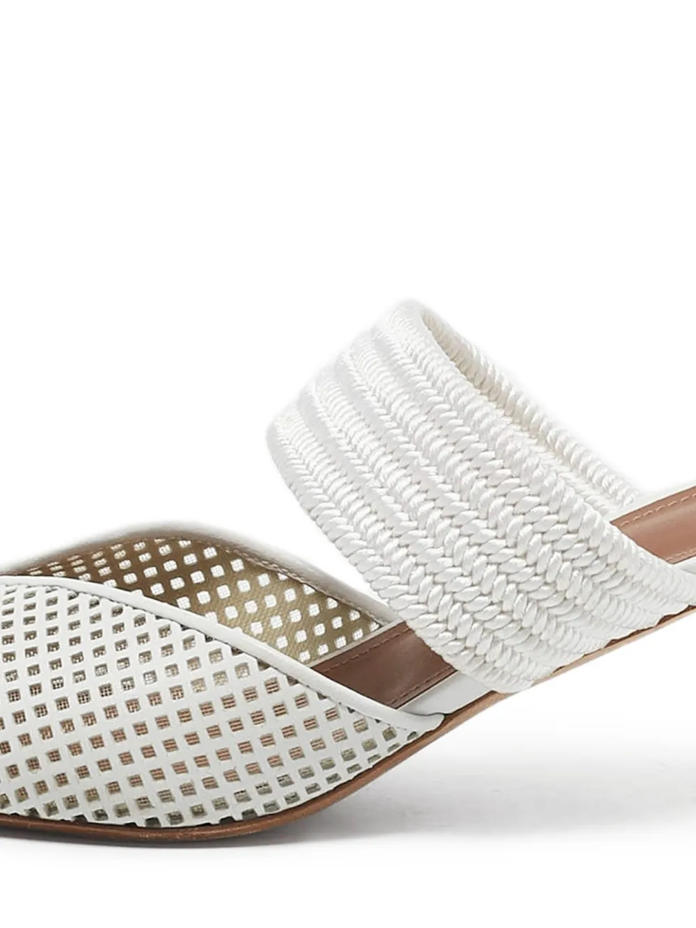 Malone Souliers Maisie geperforeerde leren muiltjes - Wit