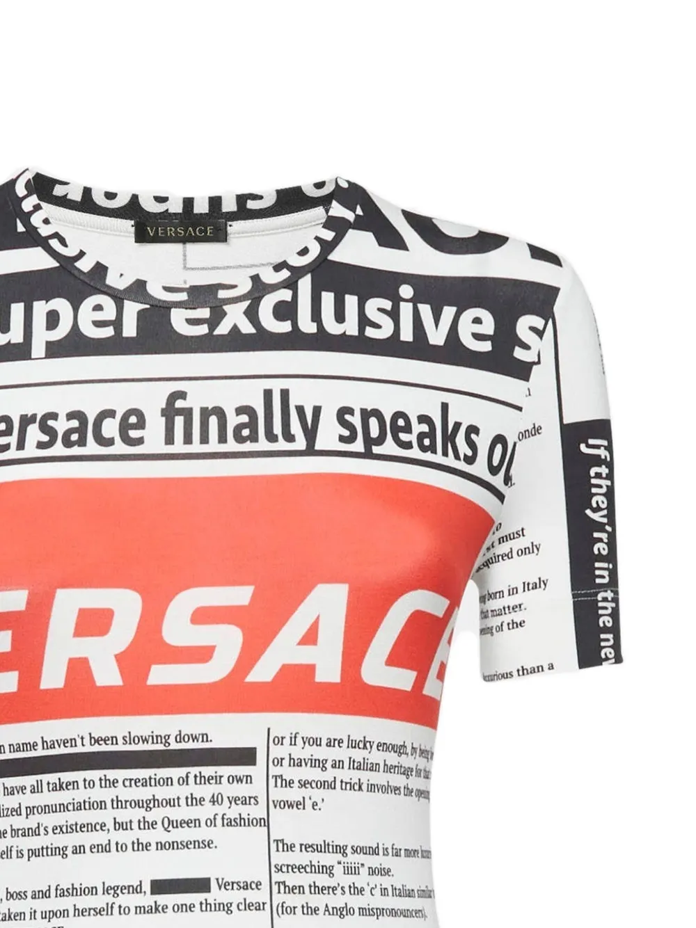 Versace Pre-Owned newspaper-print T-shirt | Image 2