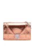 Christian Dior Pre-Owned 2016 Metallic Ceramic Effect Deerskin Diorama Wallet on Chain crossbody bag - Gold