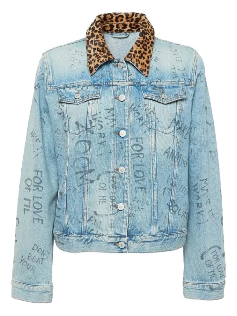 Gucci Pre-Owned chamarra de mezclilla con texto estampado