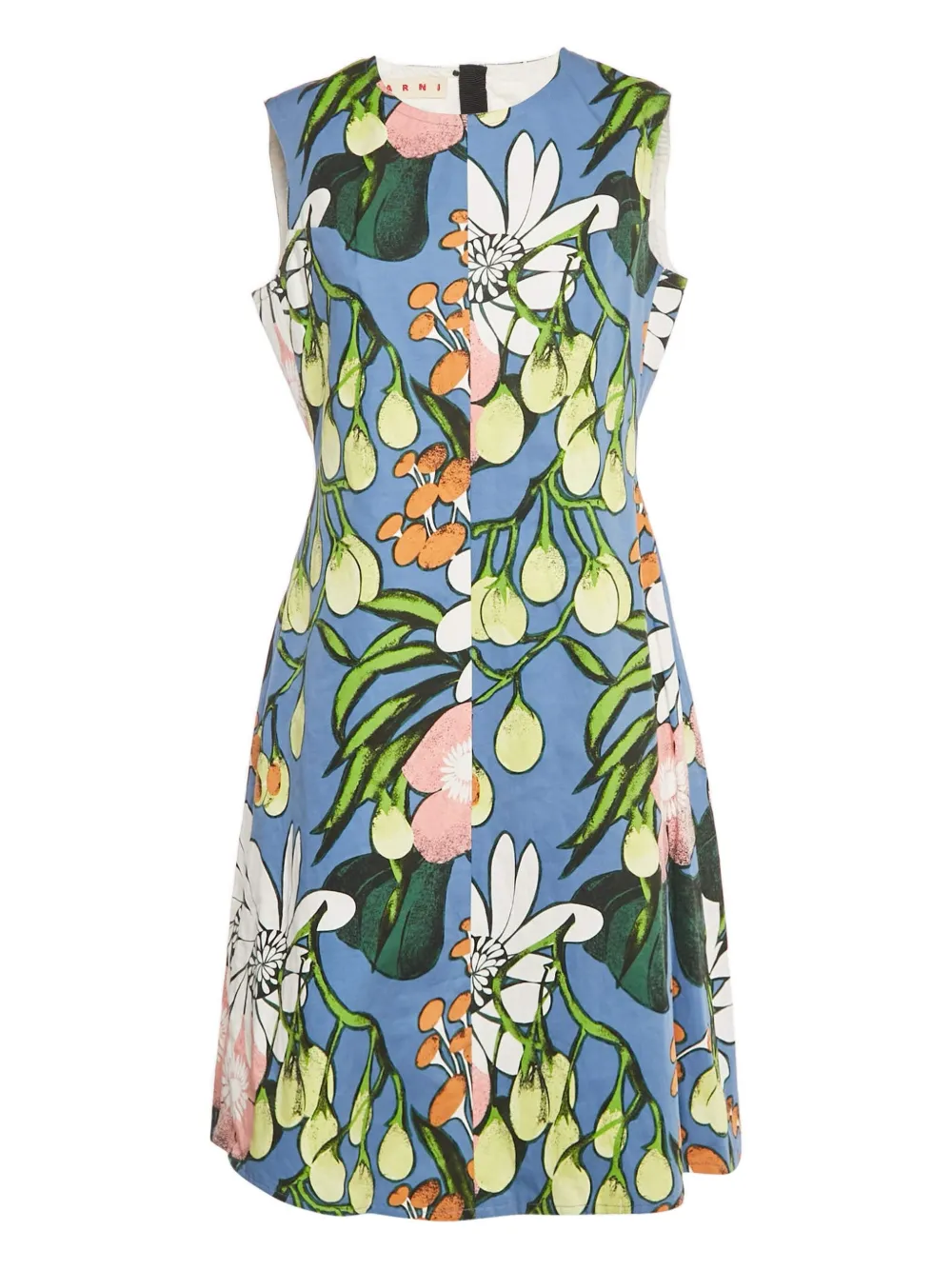 Pre-owned Marni 2024 Floral-print Sleeveless Midi Dress In Blue