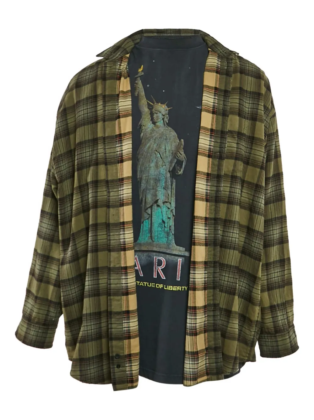 Balenciaga Pre-Owned checkered cotton shirt | Green | Image 1