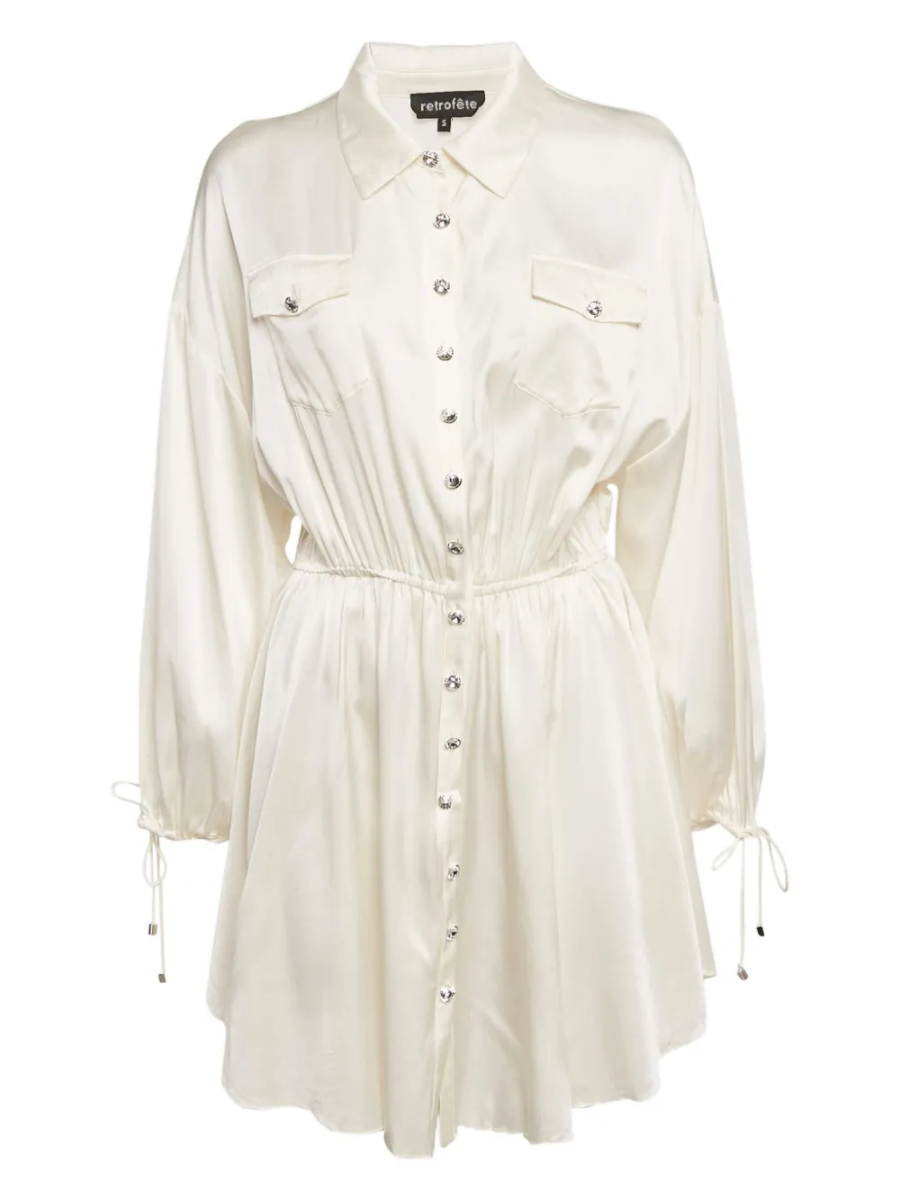 Retrofete satin shirt dress | White | Image 1