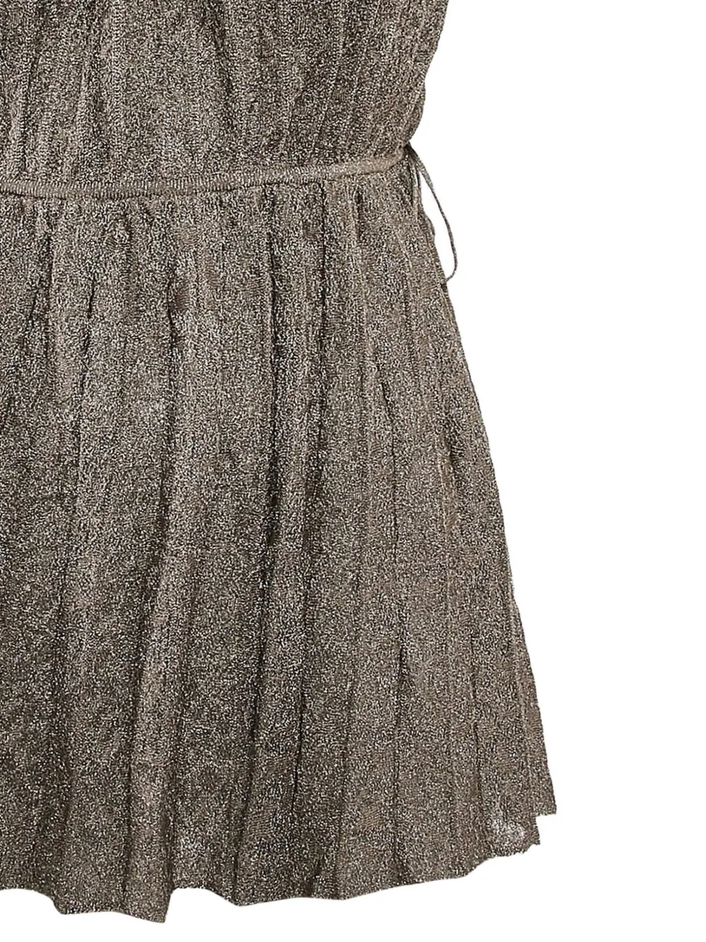 Pre-owned Missoni Drawstrings Pleated Mini Dress In Silver