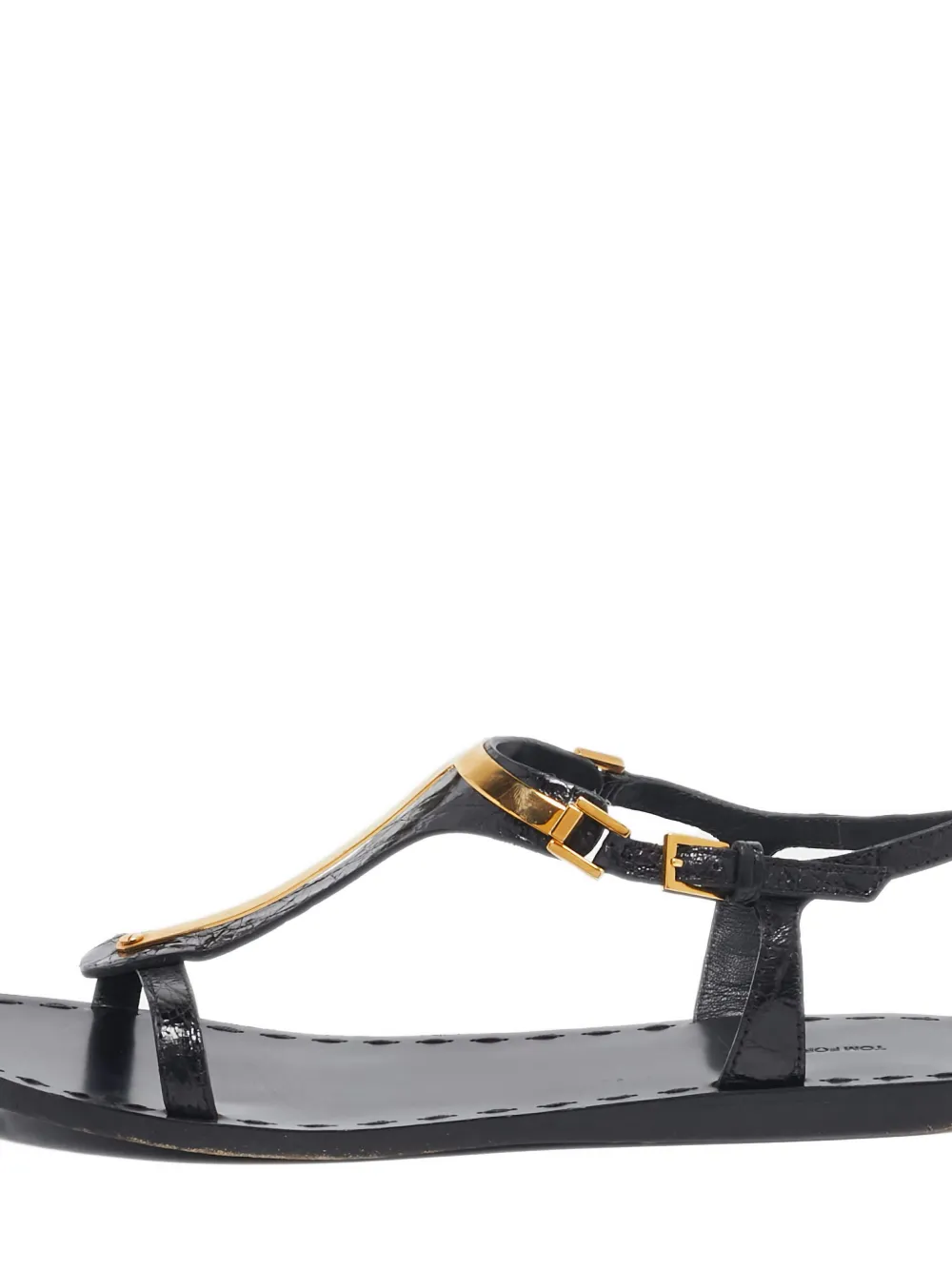 Tom Ford Vintage Sandalen met krokodillenleer reliëf - Zwart
