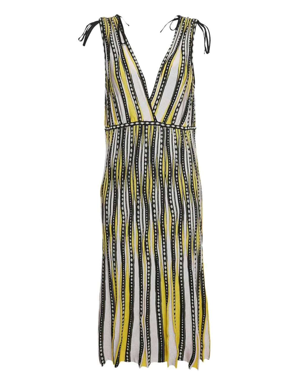 Missoni Pre-Owned striped pleated midi dress | Yellow | Image 1