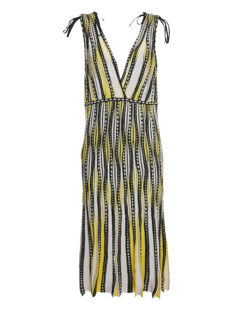Missoni Pre-Owned vestido midi a rayas plisado