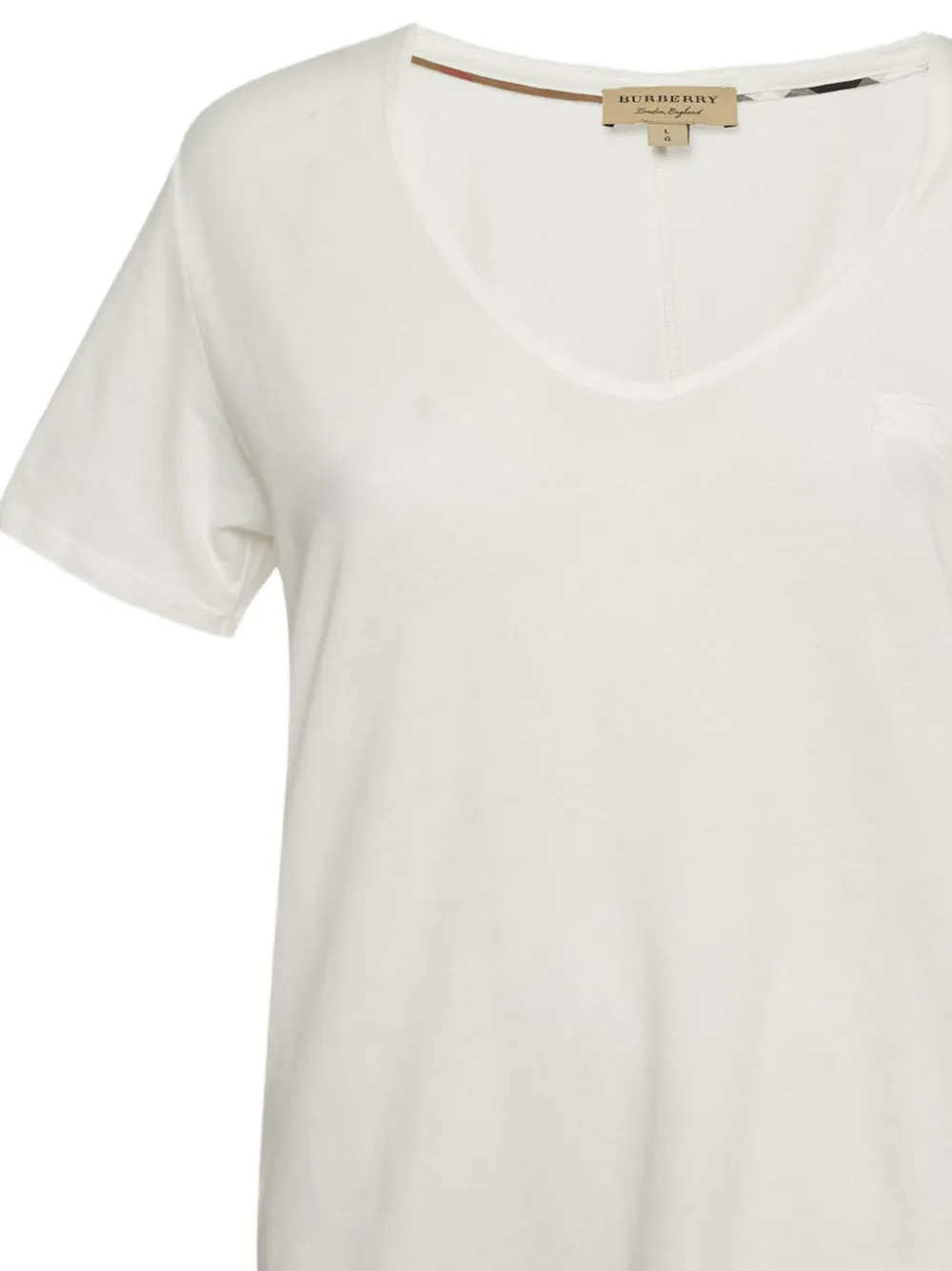 Burberry Pre-Owned v-neck embroidered-logo t-shirt | Image 2