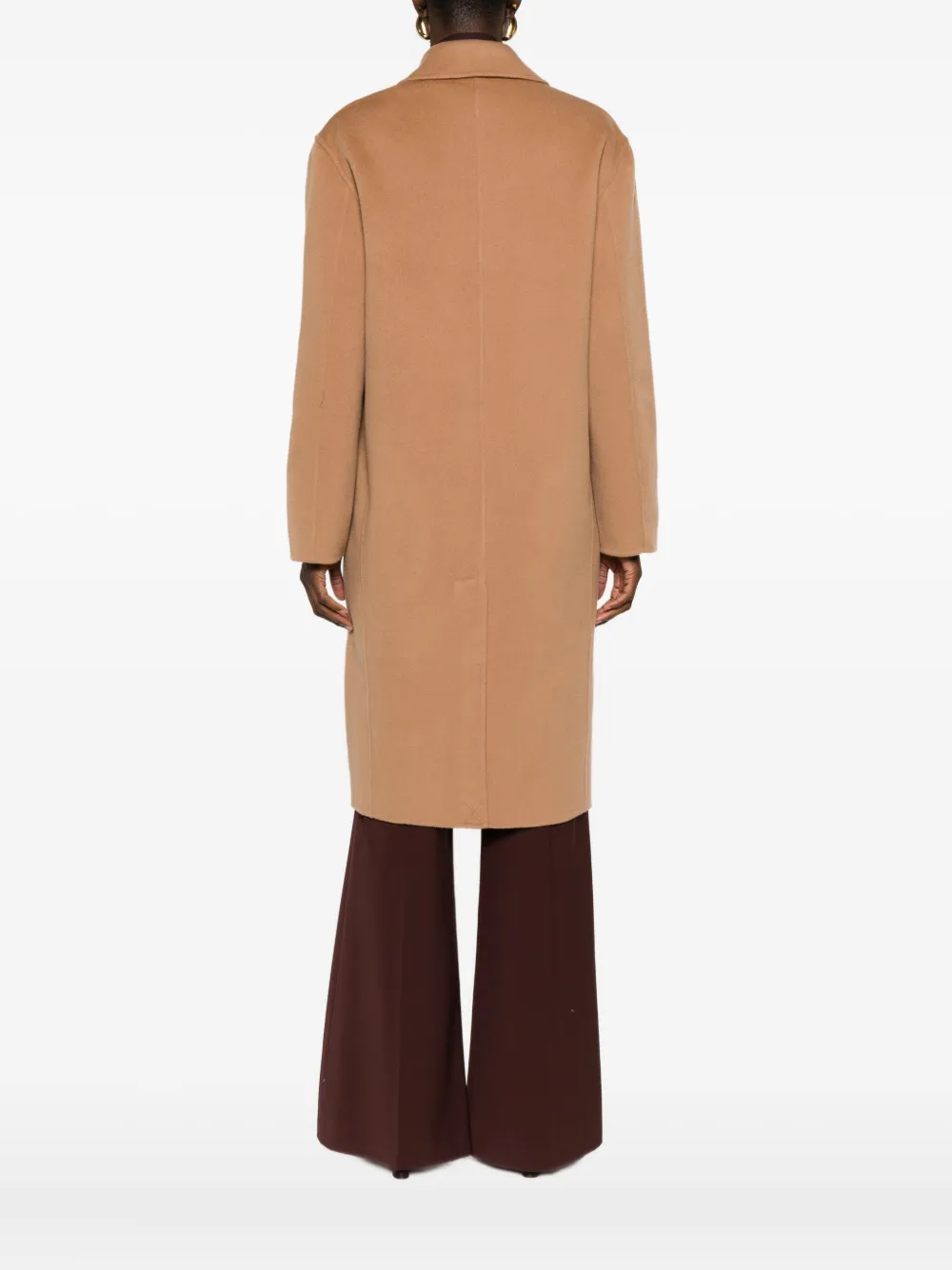Semicouture Button-fastening Patch-pocket Coat In Brown