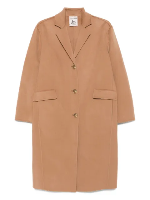Semicouture button-fastening patch-pocket coat