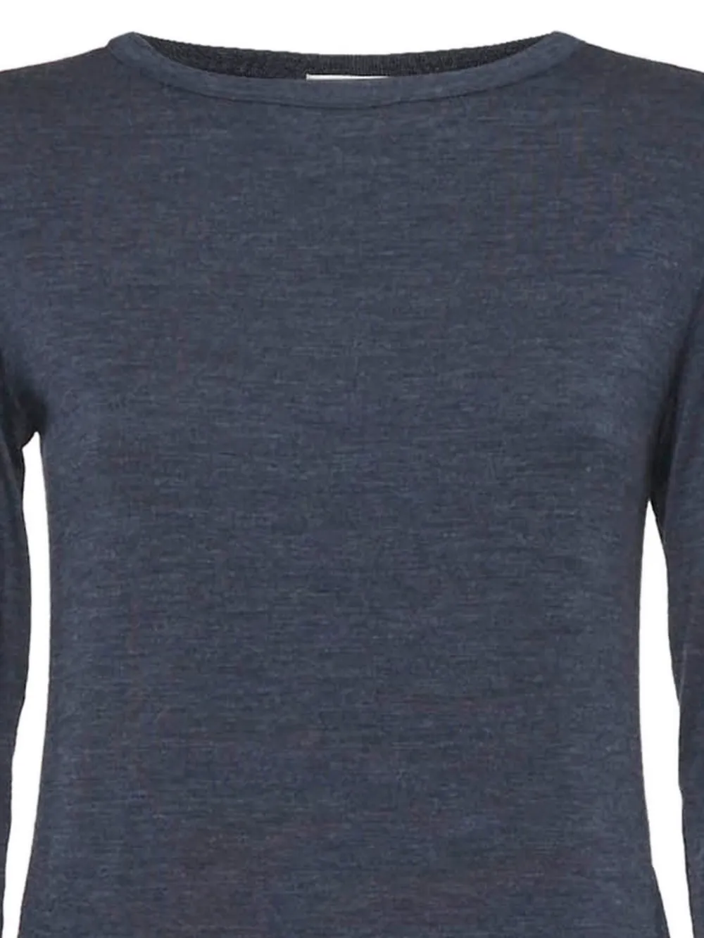 Brunello Cucinelli Vintage 2024 midi-jurk met asymmetrische afwerking en lange mouwen - Blauw