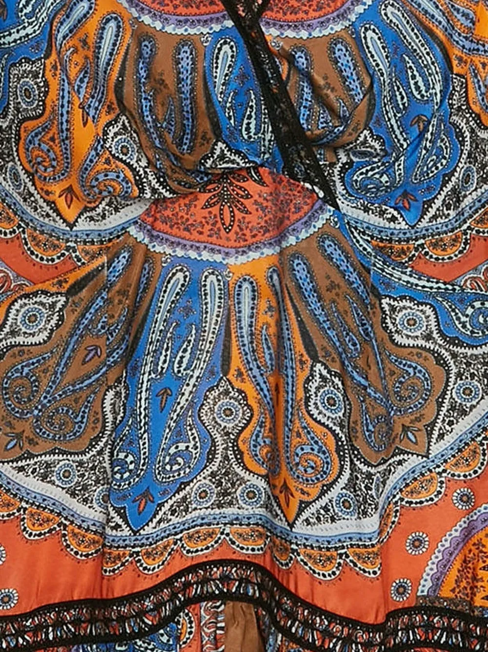 SANDRO Mini-jurk met paisley-print en V-hals - Blauw