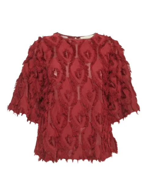 See By Chloé Vintage fringe crew-neck blouse