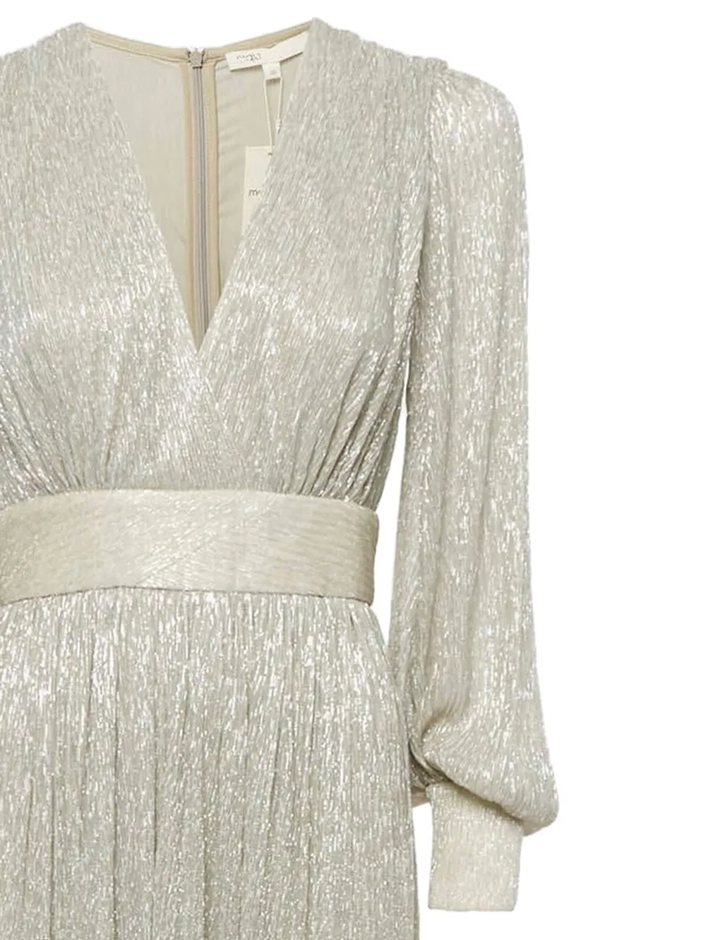 Maje Geplooide jurk met lurex detail - Grijs