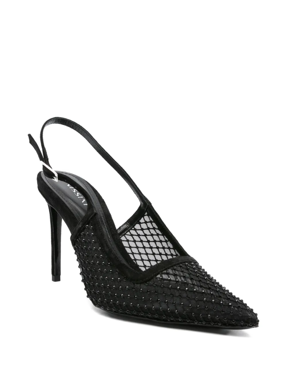 GINISSIMA 95mm crystal-embellished pumps Black