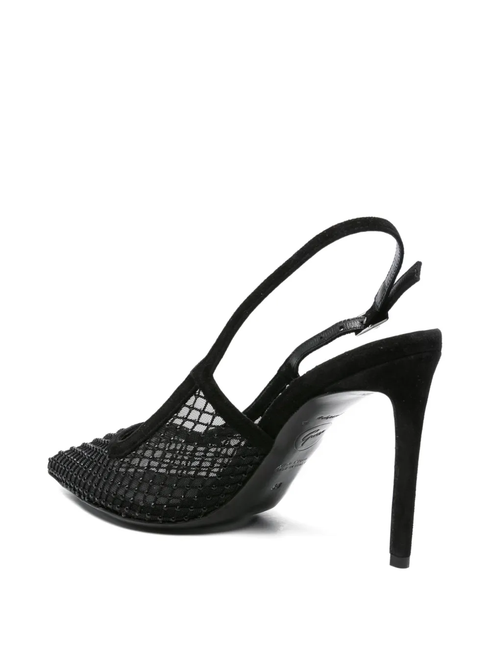 GINISSIMA 95mm crystal-embellished pumps Black