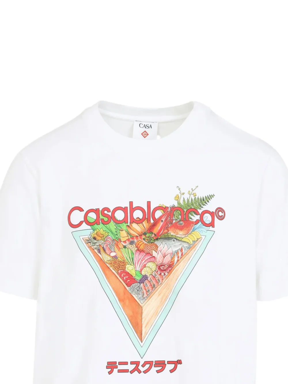 Casablanca Tennis Club Icon T-shirt met grafische triangel-print Wit