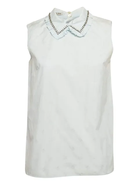 Miu Miu Pre-Owned haut volanté à col à ornements
