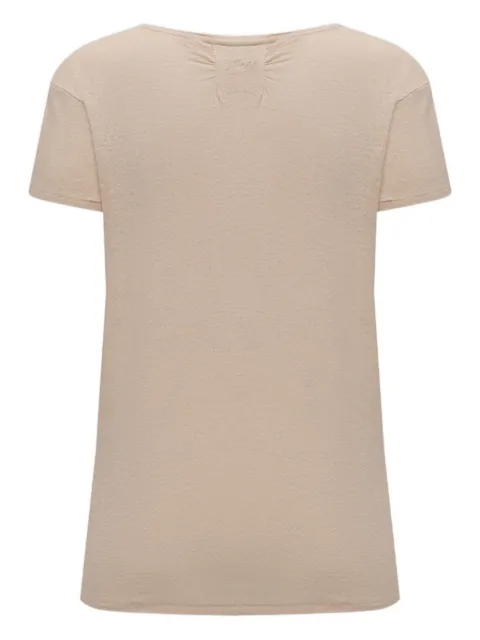 BOSS embroidered-detail linen top