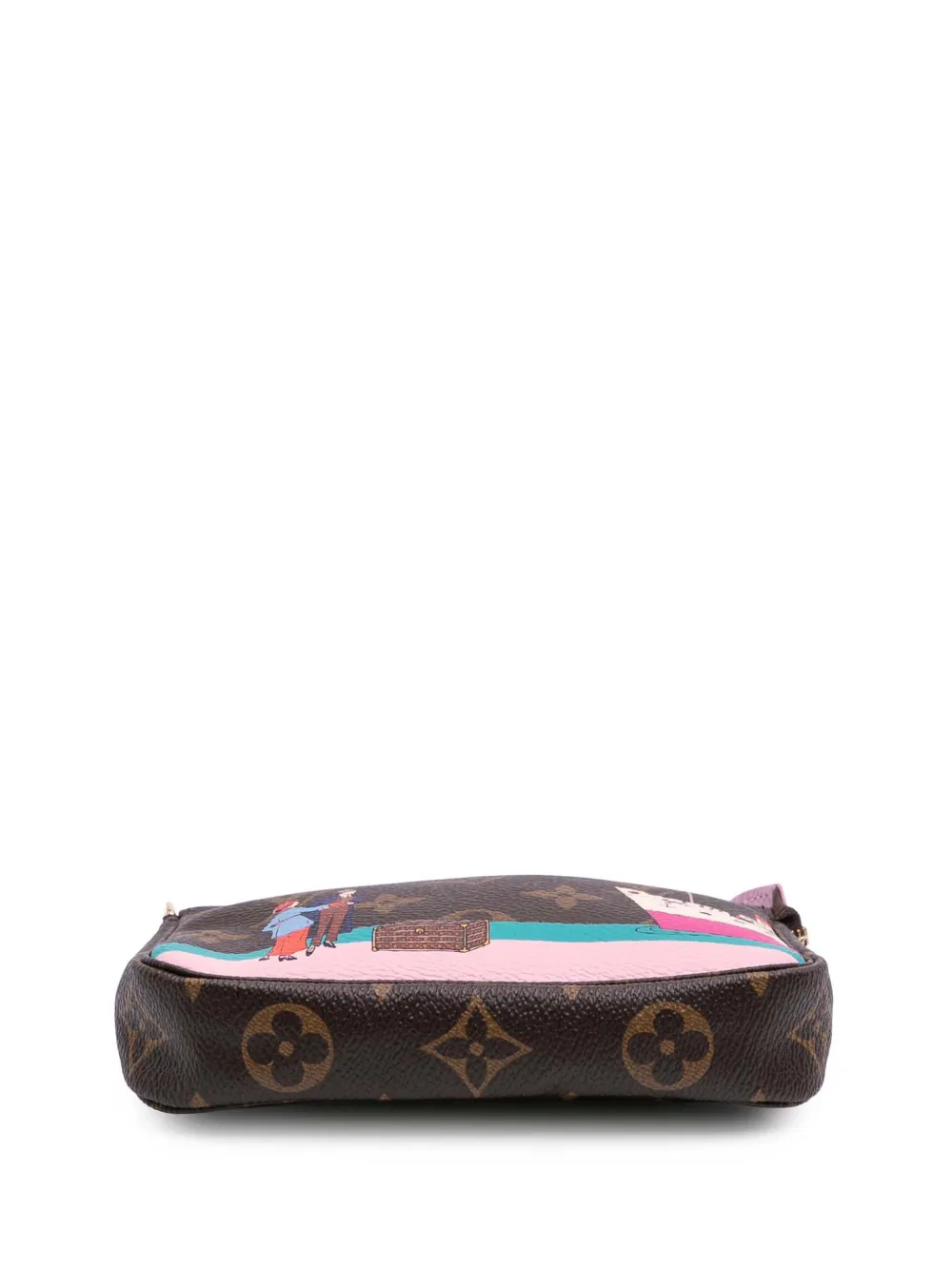 Pre-owned Louis Vuitton 2016 Monogram Transatlantic Mini Pochette Accessoires Handbag In Brown
