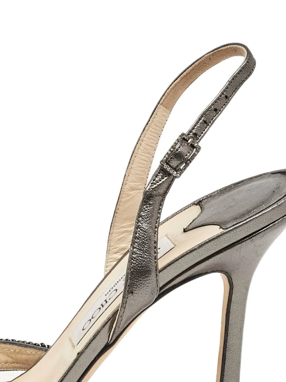 Jimmy Choo Pre-Owned 110 mm sandalen verfraaid met kristallen en hak - Grijs