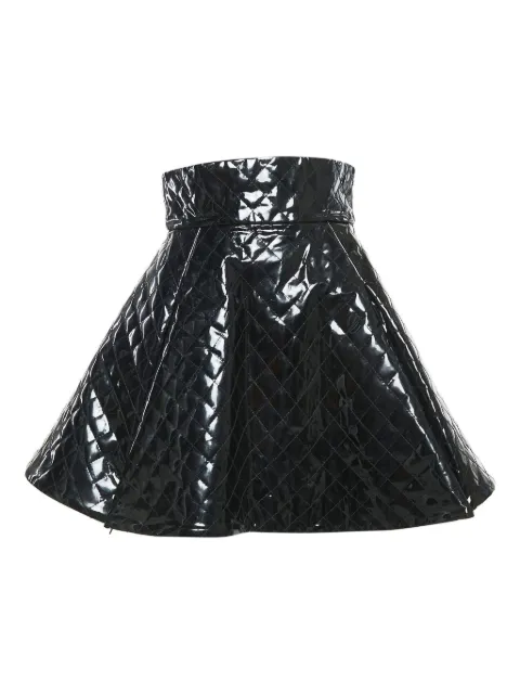 Balmain Pre-Owned تنورة جلد مبطنة
