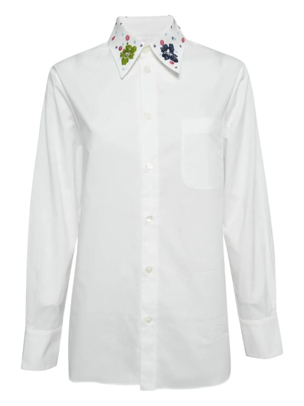 Pre-owned Marni 2024 Sequin-embellished Shirt In White