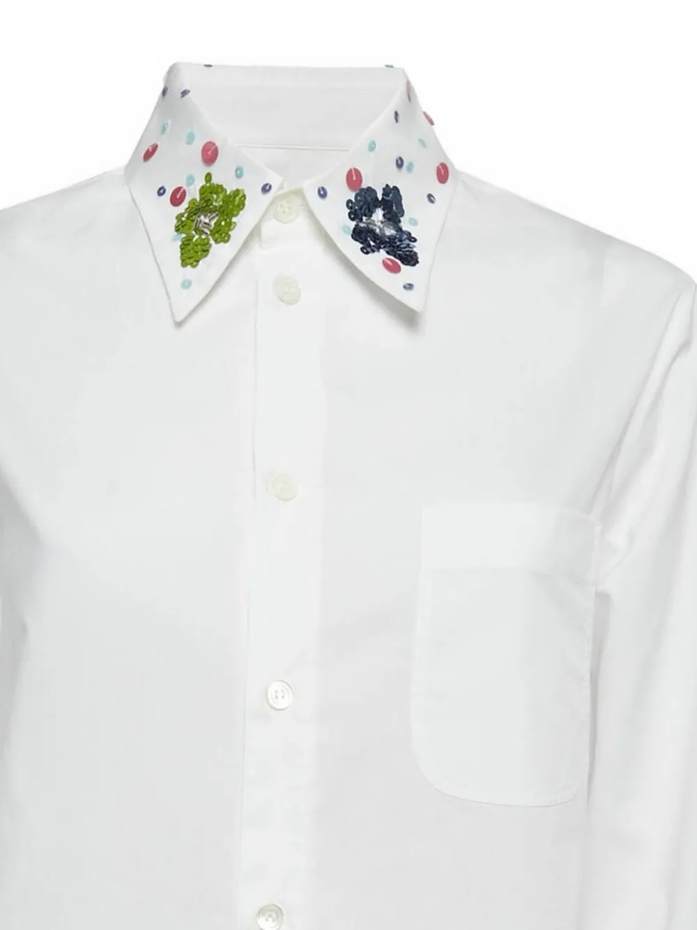 Pre-owned Marni 2024 Sequin-embellished Shirt In White