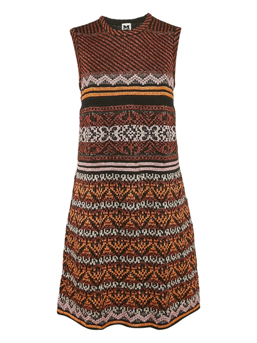 Missoni Pre-Owned geometric-print crew-neck mini dress | Brown | Image 1