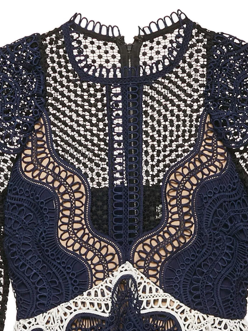 Self-Portrait Mini-jurk met ruches - Blauw
