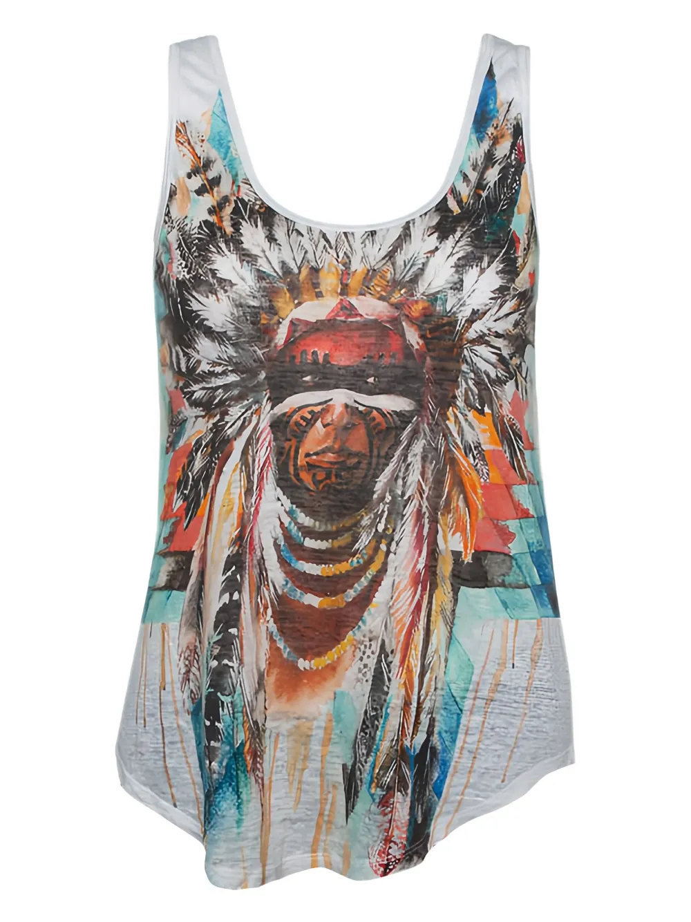 Pre-owned Balmain 2024 Printed Scoop-neck Tank Top In Gray